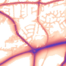 Daytime road noise heatmap for PR5 5LE