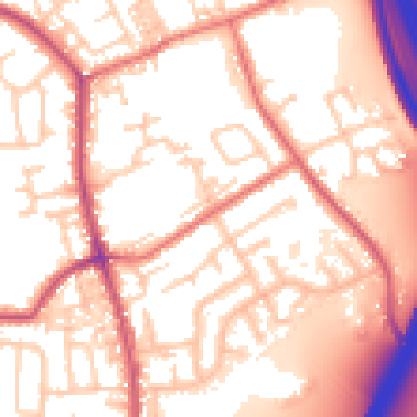 Daytime road noise heatmap for PR5 6DN