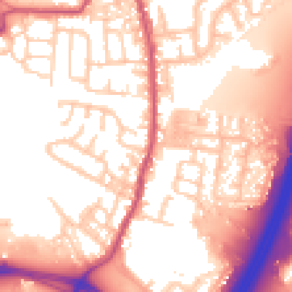 Daytime road noise heatmap for PR5 6EB