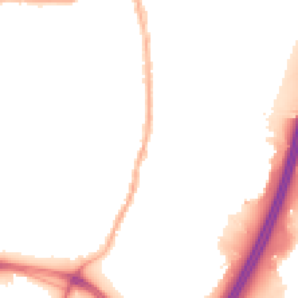 Night-time road noise heatmap for PR5 6ED