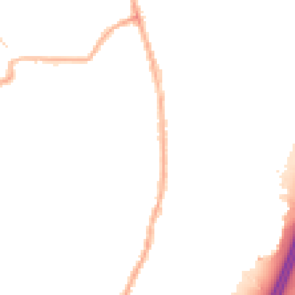 Night-time road noise heatmap for PR5 6TY