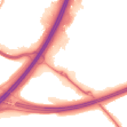 Night-time road noise heatmap for PR5 8AB