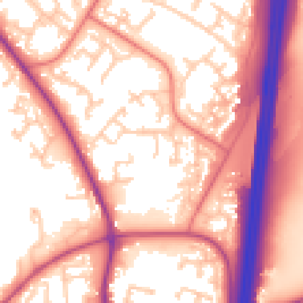 Daytime road noise heatmap for PR5 8BA
