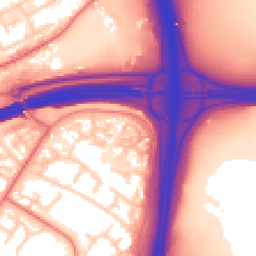 Daytime road noise heatmap for PR5 8HU