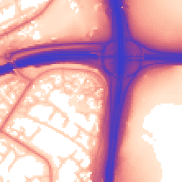 Daytime road noise heatmap for PR5 8HX