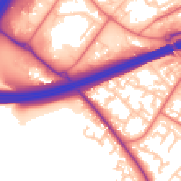 Daytime road noise heatmap for PR5 8JR