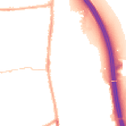 Night-time road noise heatmap for PR6 0AW