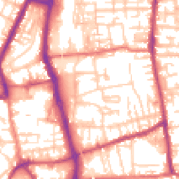 Daytime road noise heatmap for PR6 0BE