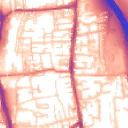 Daytime road noise heatmap for PR6 0BG