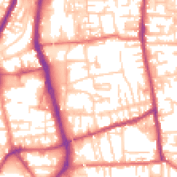 Daytime road noise heatmap for PR6 0BJ