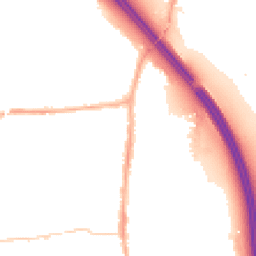 Night-time road noise heatmap for PR6 0DU