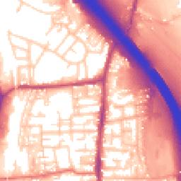 Daytime road noise heatmap for PR6 0HY