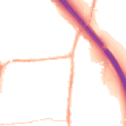 Night-time road noise heatmap for PR6 0HY