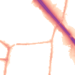 Night-time road noise heatmap for PR6 0JF