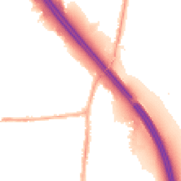 Night-time road noise heatmap for PR6 0JN