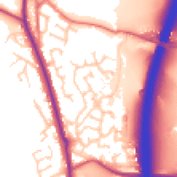 Daytime road noise heatmap for PR6 7DN
