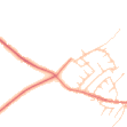 Daytime road noise heatmap for PR6 8SS