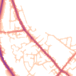 Daytime road noise heatmap for PR6 9LE