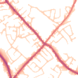 Daytime road noise heatmap for PR6 9LQ