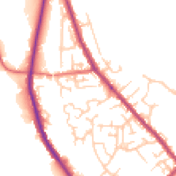 Daytime road noise heatmap for PR6 9NQ