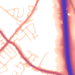 Daytime road noise heatmap for PR6 9PJ