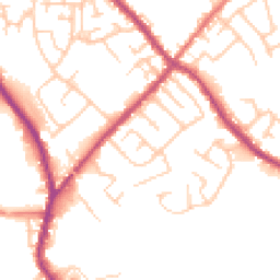 Daytime road noise heatmap for PR6 9PZ