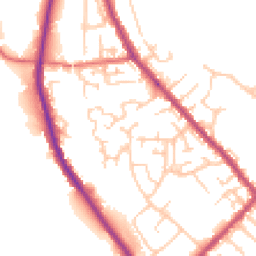 Daytime road noise heatmap for PR6 9SU