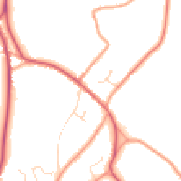 Daytime road noise heatmap for RG10 0DF