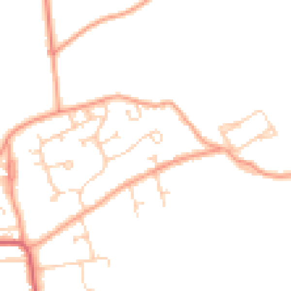 Daytime road noise heatmap for RG10 8BA