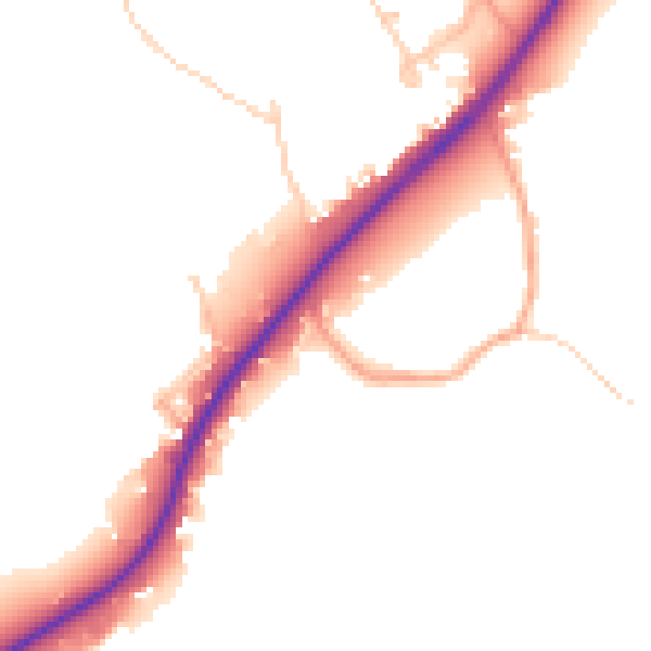 Daytime road noise heatmap for RG10 9YG