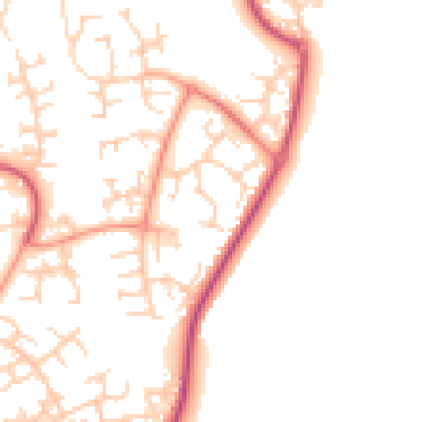 Daytime road noise heatmap for RG12 0XU