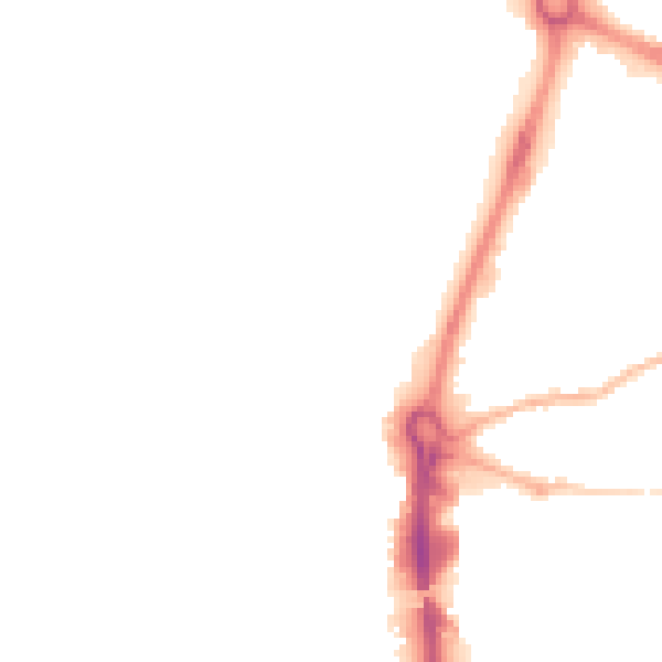 Night-time road noise heatmap for RG14 1DY