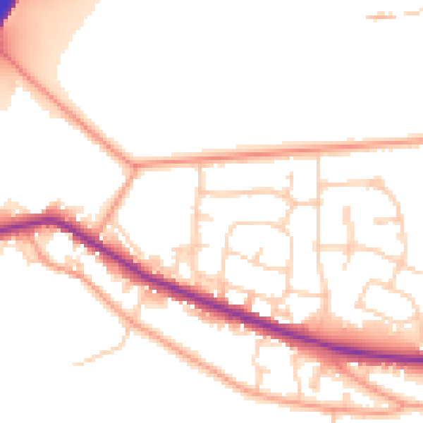 Daytime road noise heatmap for RG14 1UP