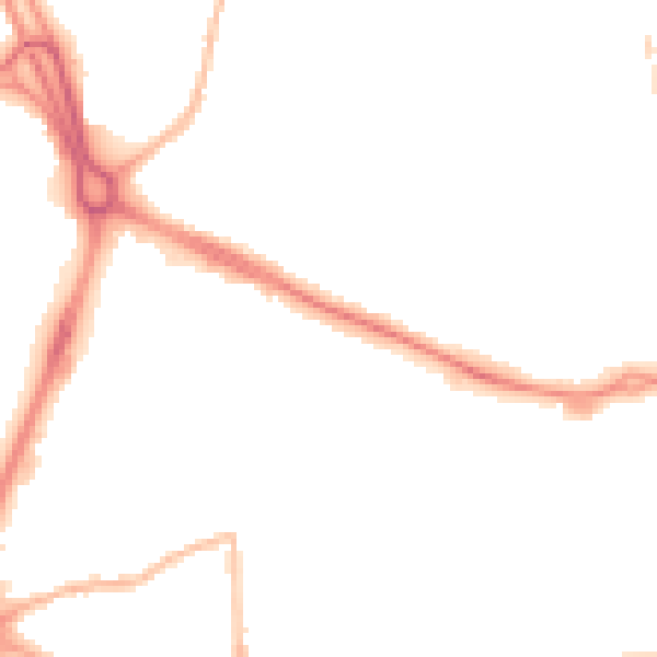 Night-time road noise heatmap for RG14 2BA