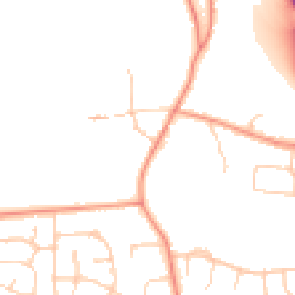 Daytime road noise heatmap for RG14 2JD