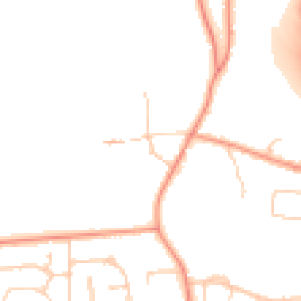 Daytime road noise heatmap for RG14 2JR