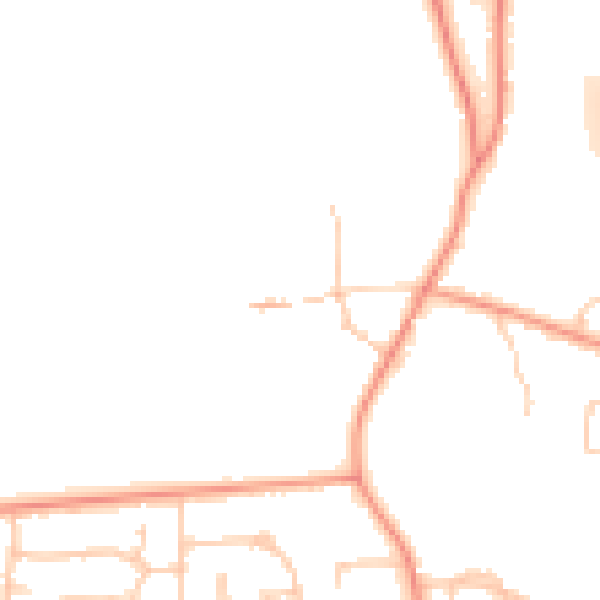 Daytime road noise heatmap for RG14 2JX