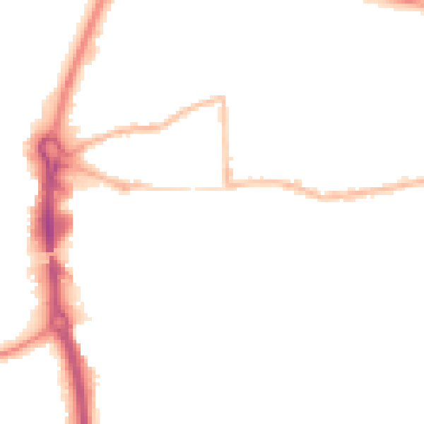 Night-time road noise heatmap for RG14 5FE