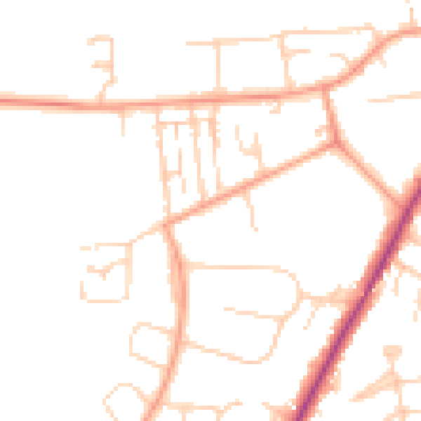 Daytime road noise heatmap for RG14 6DN