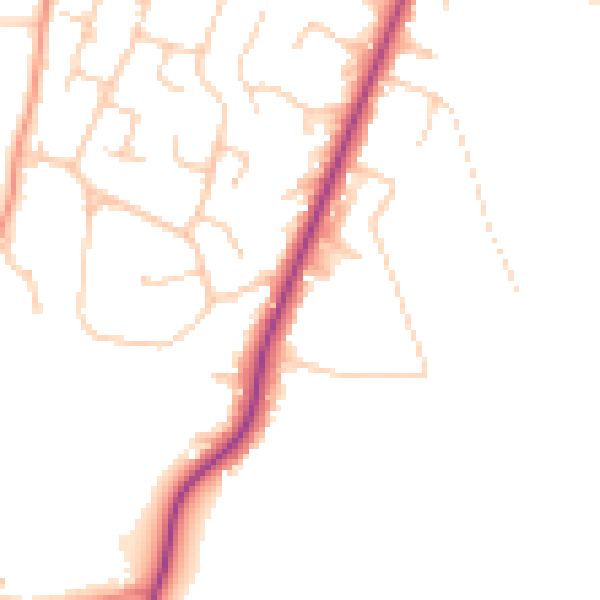 Daytime road noise heatmap for RG14 6PQ