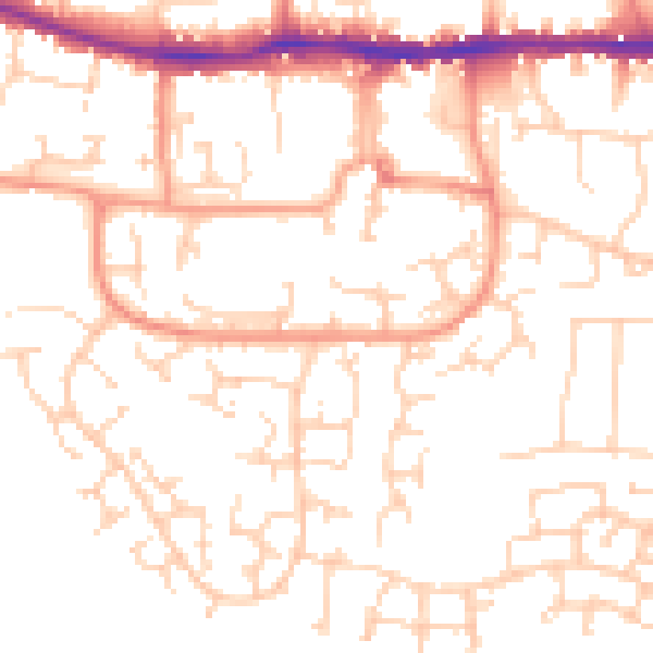 Daytime road noise heatmap for RG19 3FL