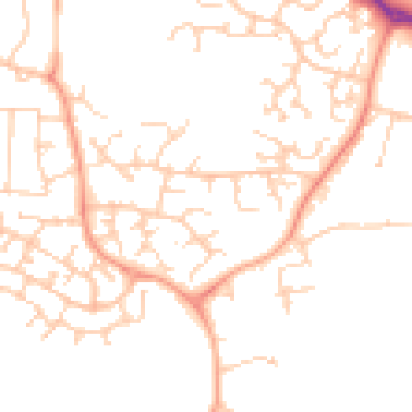 Daytime road noise heatmap for RG19 4GU