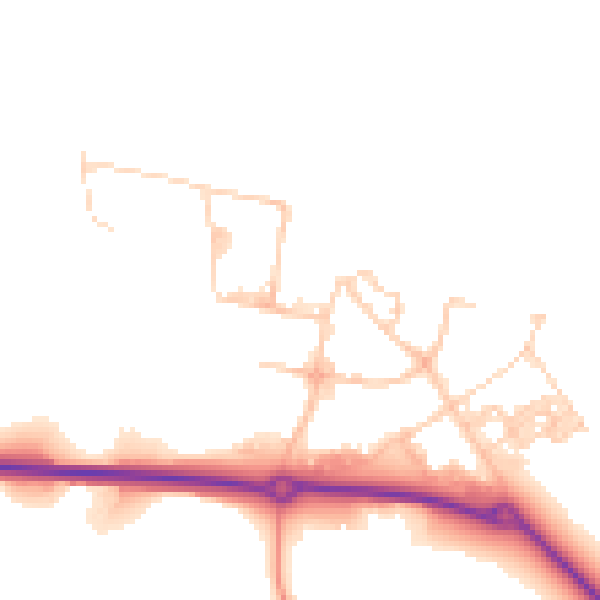Daytime road noise heatmap for RG19 6HN