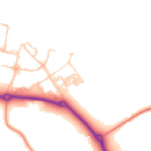 Daytime road noise heatmap for RG19 6HR