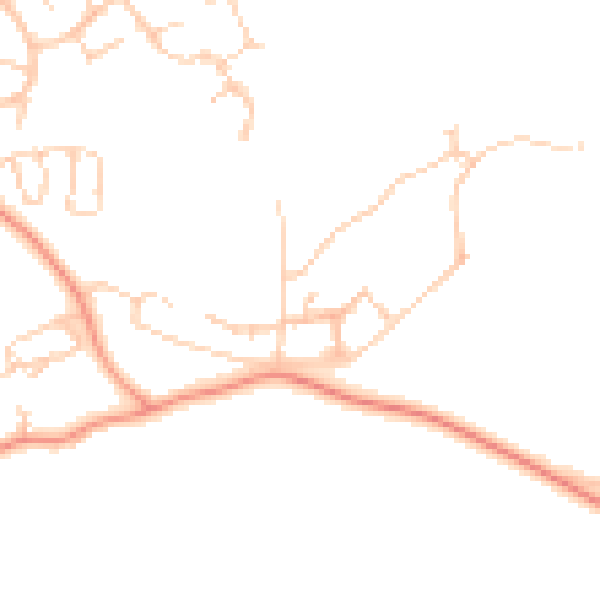 Daytime road noise heatmap for RG19 8SF