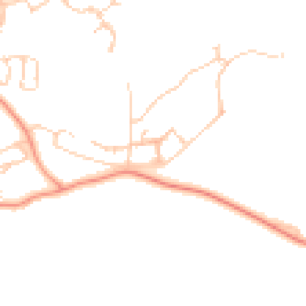 Daytime road noise heatmap for RG19 8SG