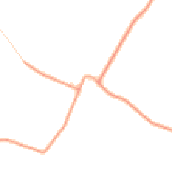 Daytime road noise heatmap for RG20 0AQ