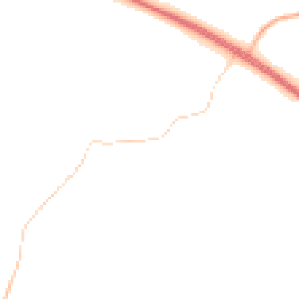 Night-time road noise heatmap for RG20 5NB