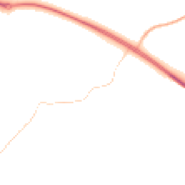 Night-time road noise heatmap for RG20 5NX