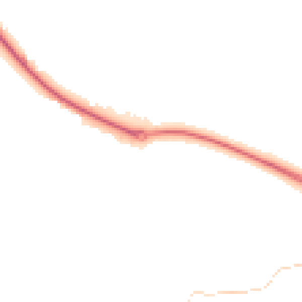 Night-time road noise heatmap for RG20 5SH